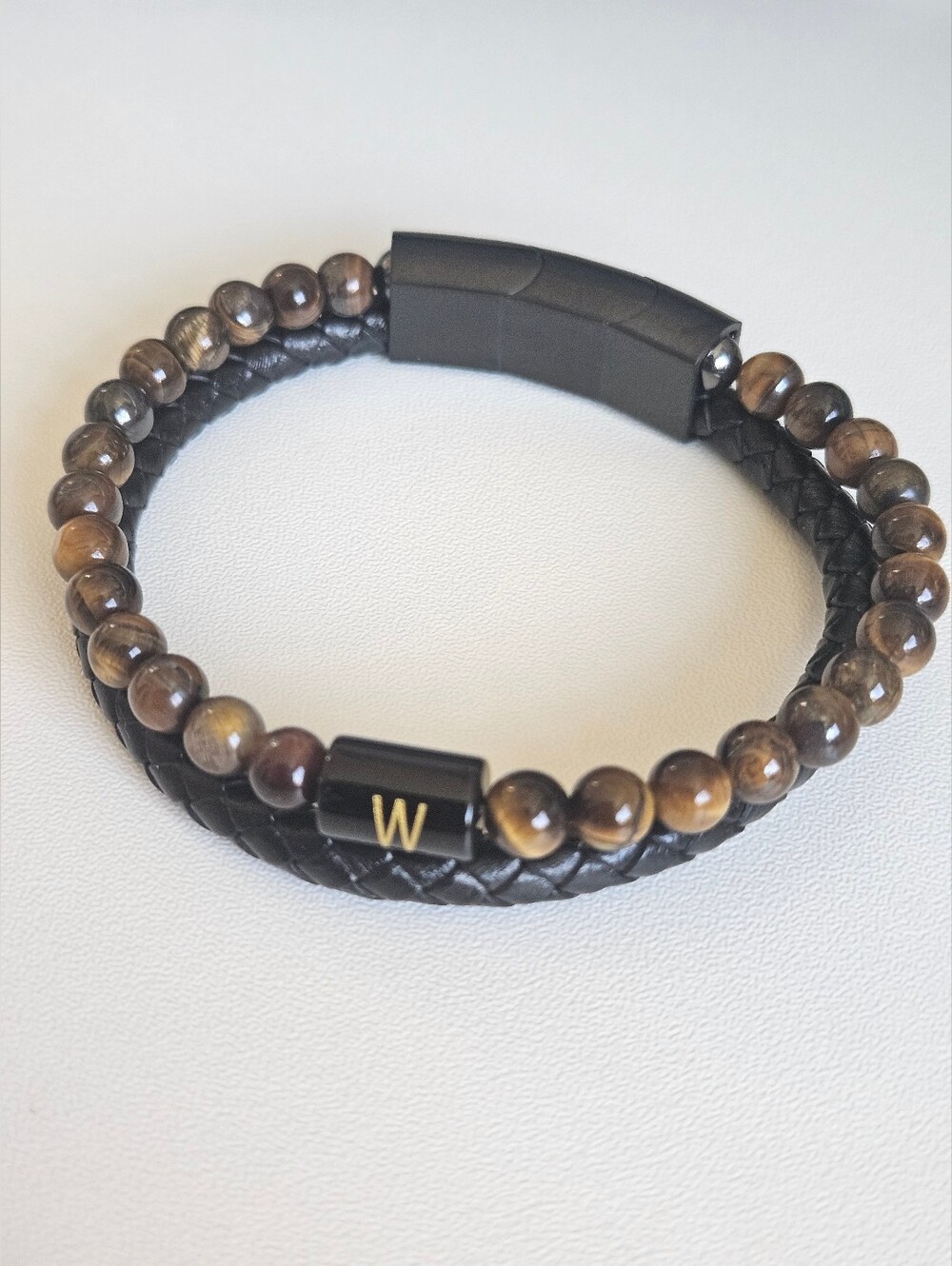 Brown Tiger Eye Beaded Two Layer Bracelet